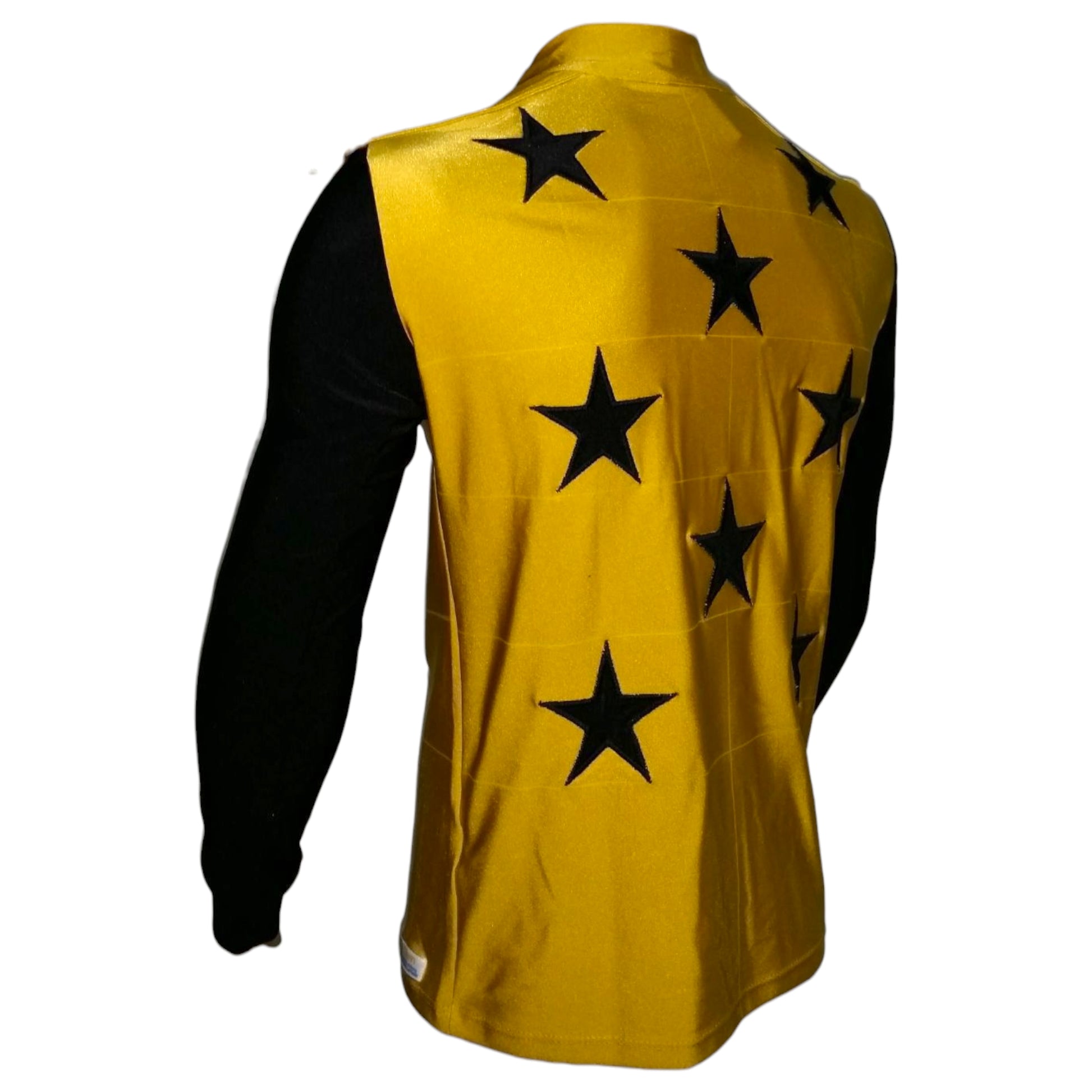 Customized Equiwin long sleeve Lycra racing silks with aerodynamic design for competitive horse racing