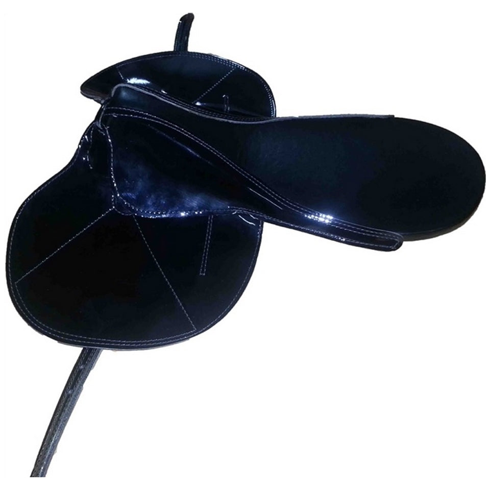 KBL Ultra Light Racing Saddle in black clarino leather with Kevlar tree, featuring double nylon webbing