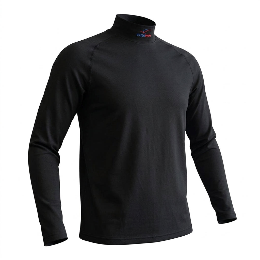 Camiseta de montar de cuello alto de algodón Equiwin - Camiseta de jockey de manga larga