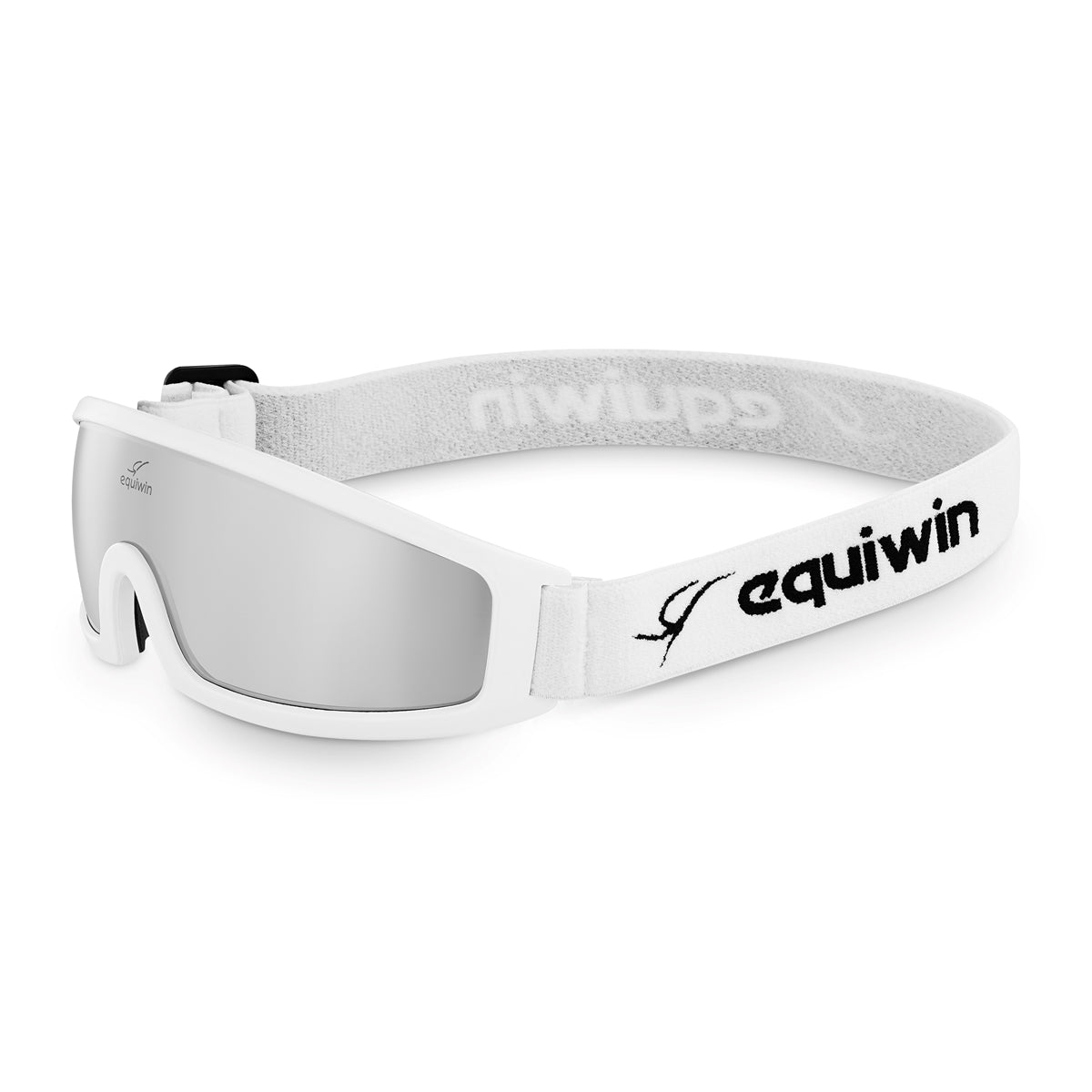 Equiwin BIJOU red frame anti-fog goggles with red mirror lens, featuring adjustable headband for comfort