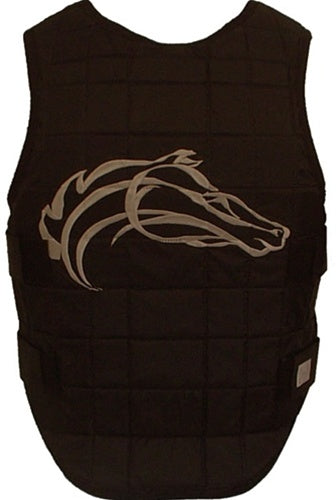 Equiwin PUNTO red polyester jockey riding vest in adult size L, featuring a sleek design for equestrian use.