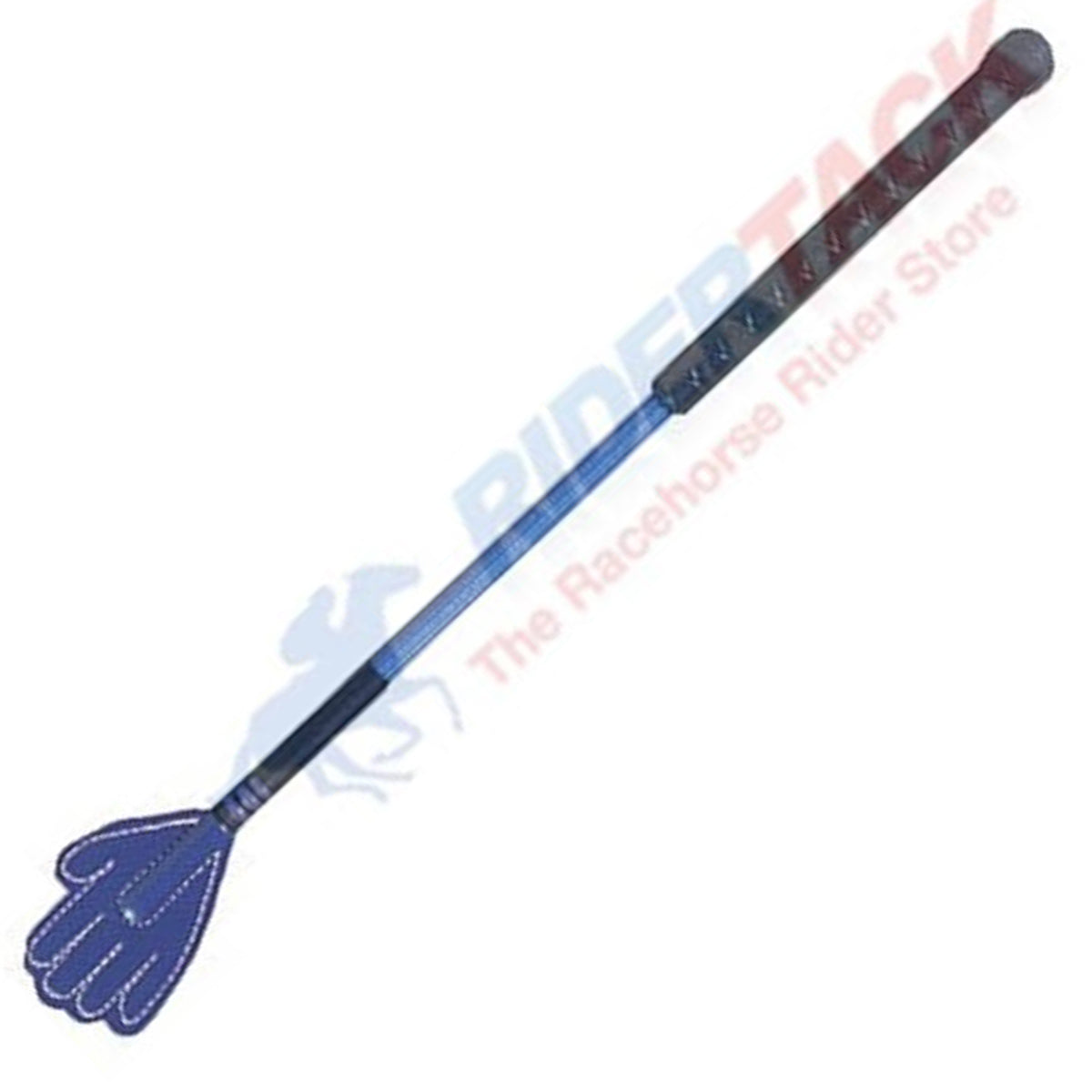 GT Hand Flapper Whip, 22-inch with molded rubber grip, available in blue, black, and purple