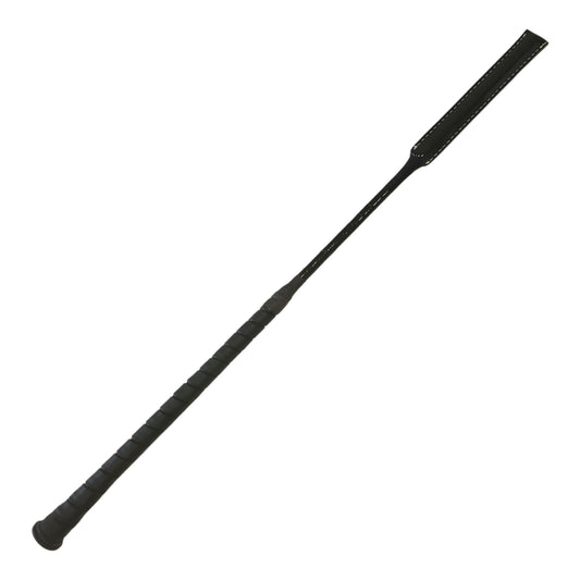Red glossy flapper horse riding crop by K2C, available in 25, 27, and 28 inches for jockeys.