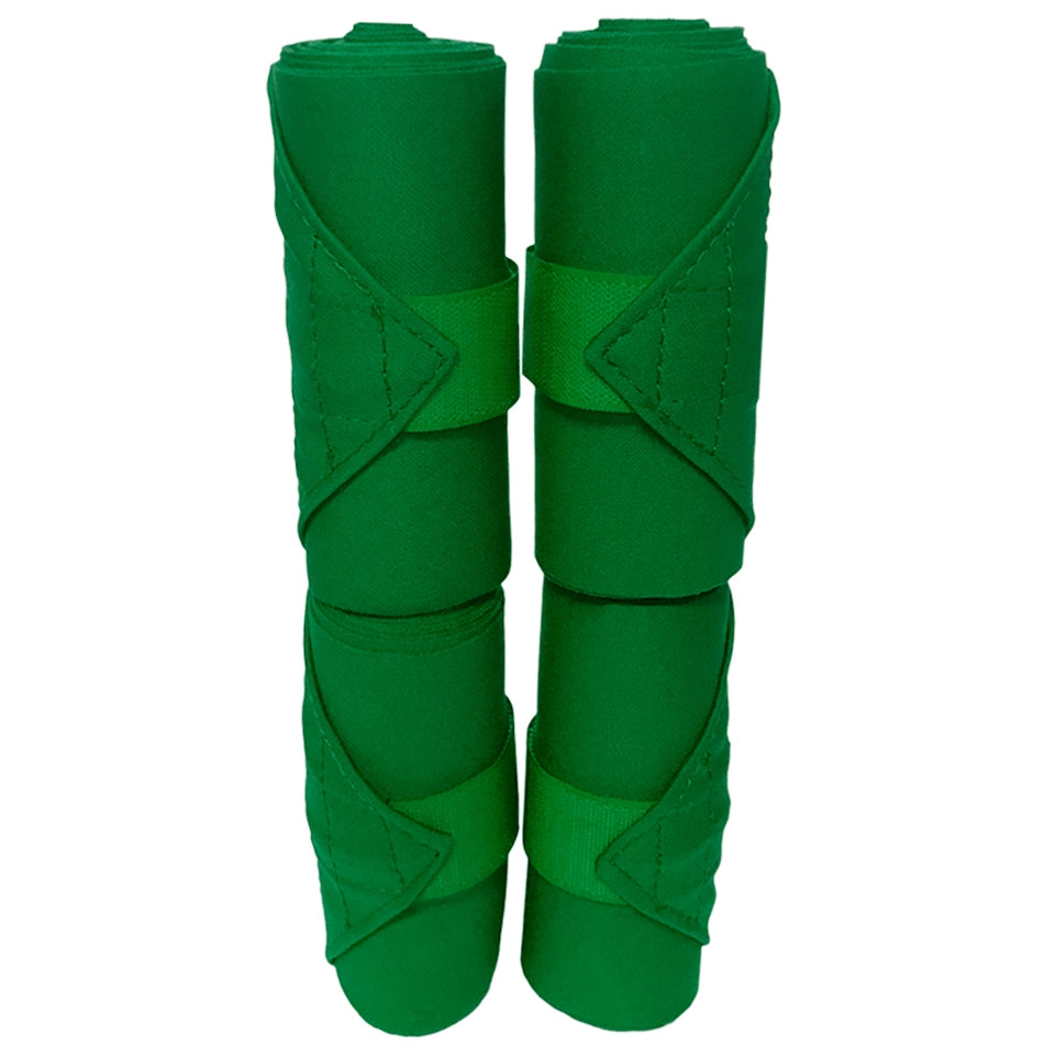 Red breathable leg bandages by JMI for equine support and compression