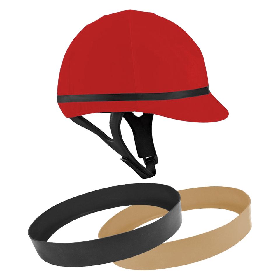 JMI Strong elastic rubber helmet band in yellow, designed for secure strap holding in equestrian gear