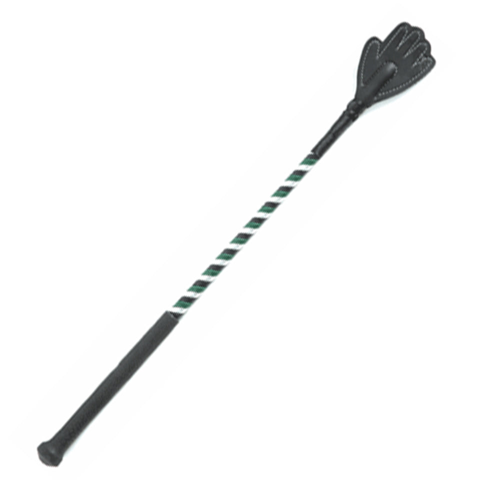 JMI lightweight flexible hand flapper whip in purple for equestrian training with gentle cues