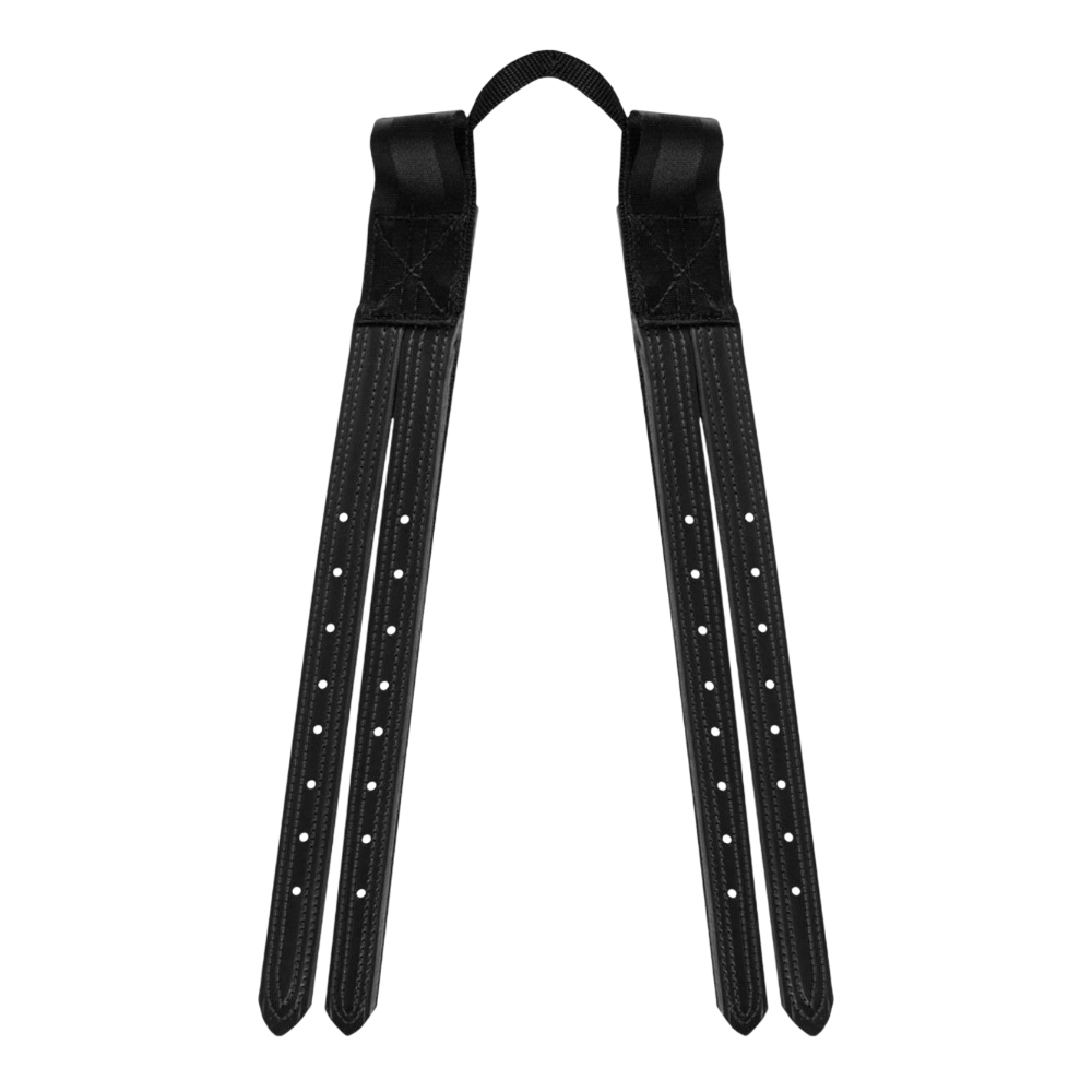 JMI black leather exercise saddle billet straps, 1-inch nylon reinforced for durability