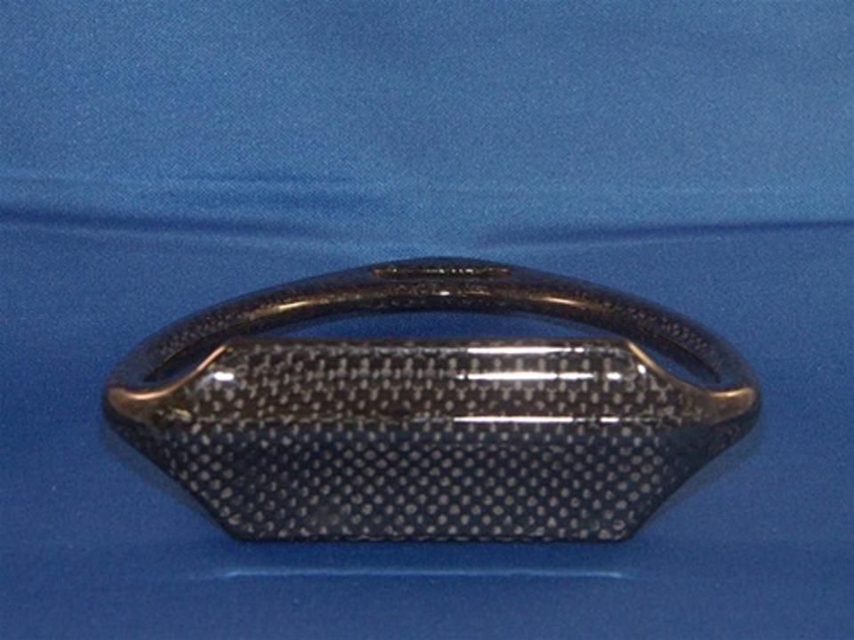 Dark grey carbon fiber horse racing stirrups by OBR for enhanced performance and lightweight durability.