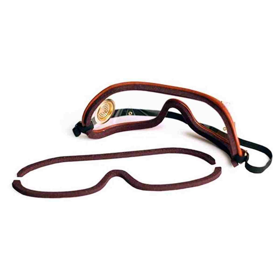 Foam adhesive comfort pads set for equestrian goggles by Kroops, includes full and nose types for dirt protection.