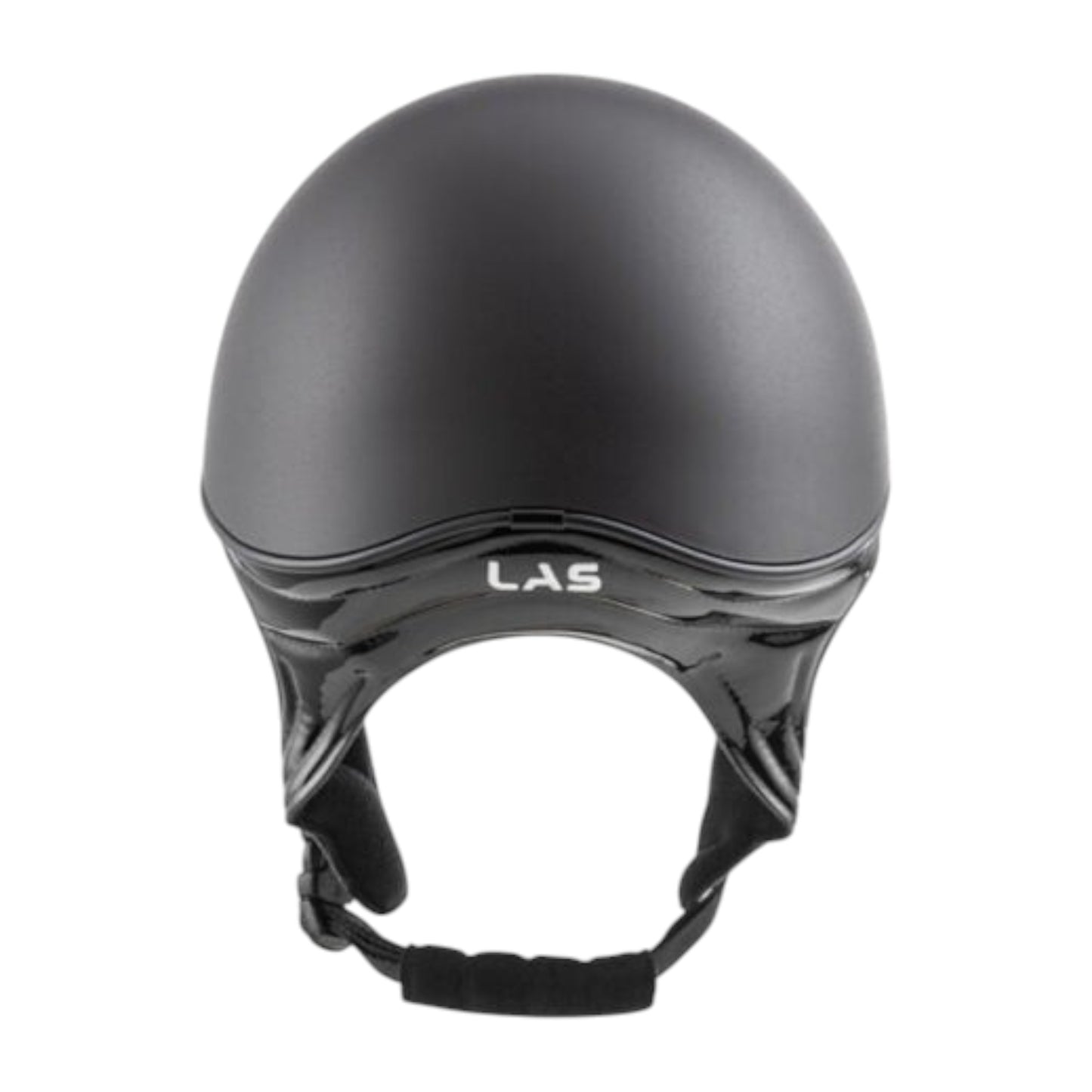LAS JC STAR lightweight 400g jockey helmet in glossy black with Coolmax padding and ABS shell, BSEN-1384 certified.