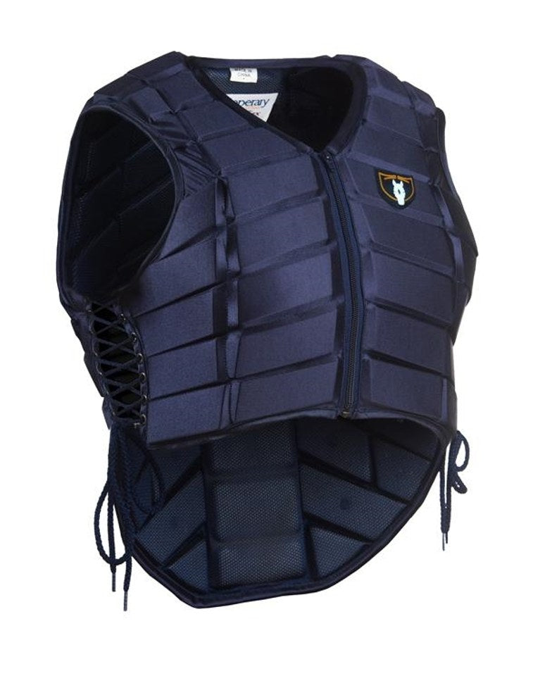 Tipperary EVENTER horse riding vest in black, featuring a secure fit and protective padding for riders.