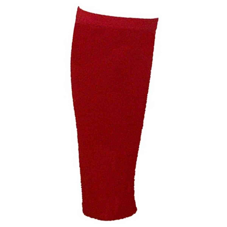 Red PW riding boot leggings for jockeys, designed for equestrian events, featuring a sleek, stretchy fit.