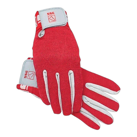 SSG 1100 Padded Aquasuede Polo gloves in black, ideal for multisport and equestrian use.