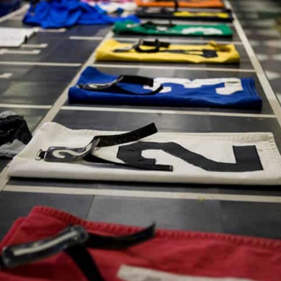 Equiwin breathable moisture-wicking saddle towel in red, ideal for horse racing and equestrian use