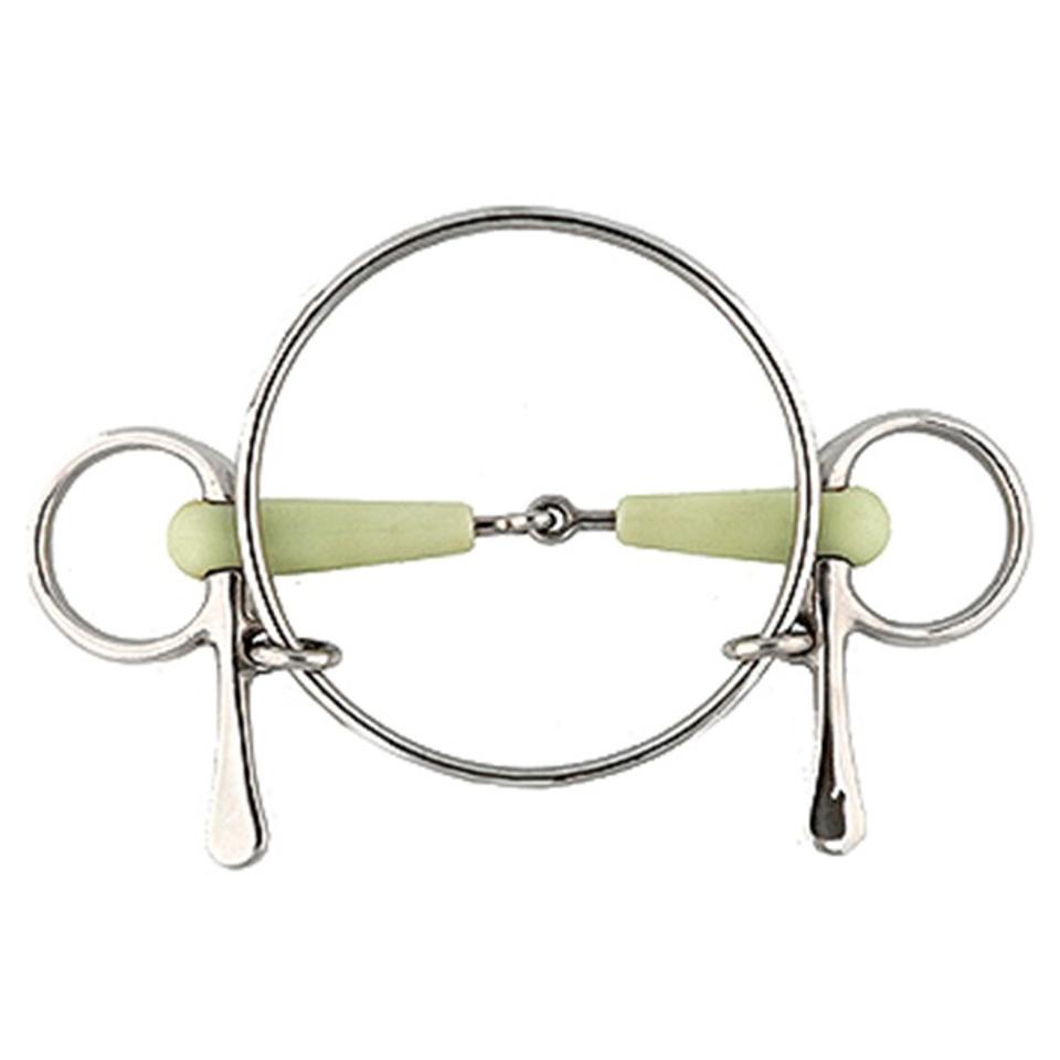 JMI Dexter apple-flavored half cheek horse bit, 5-inch size, featuring a stainless steel design.