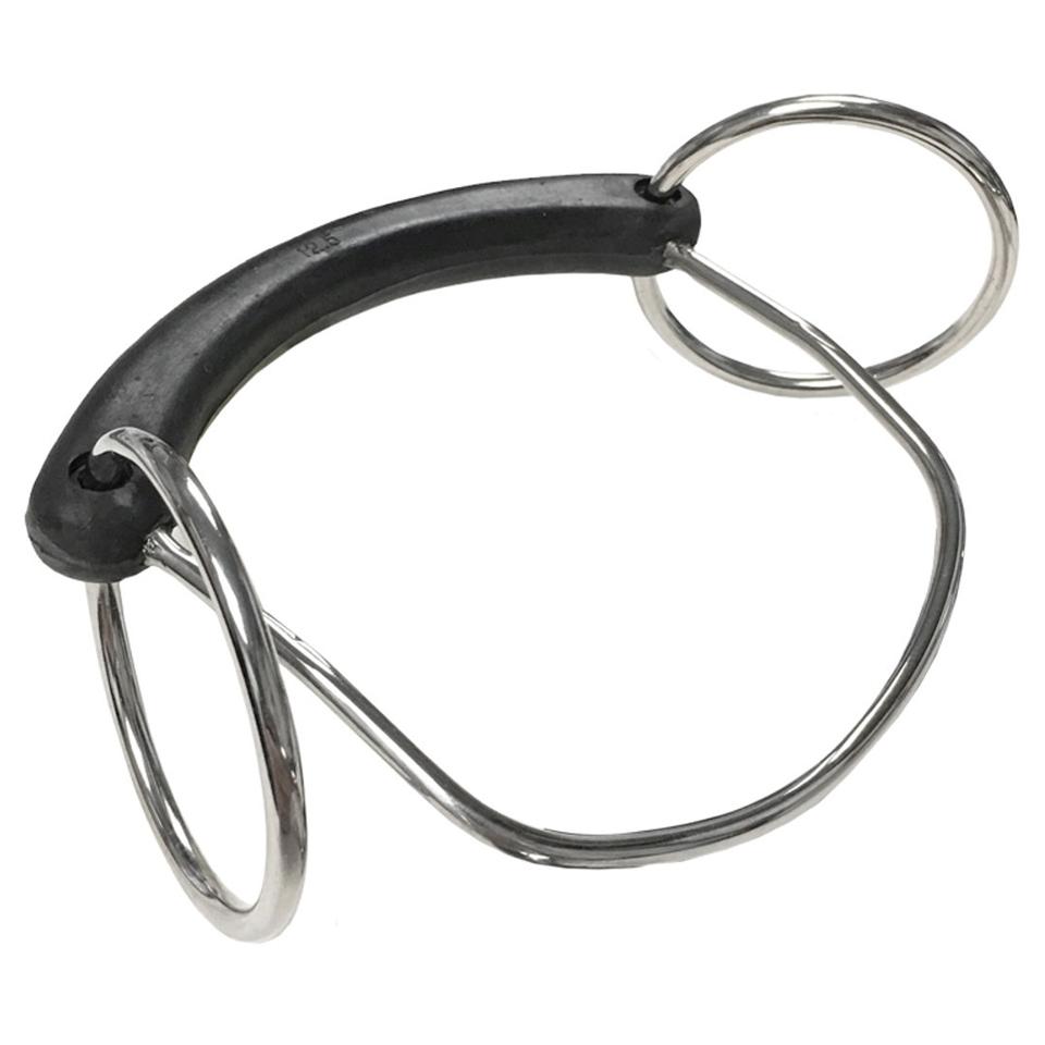 JMI Rubber Billy Haughton bit with soft mouthpiece for gentle equine training