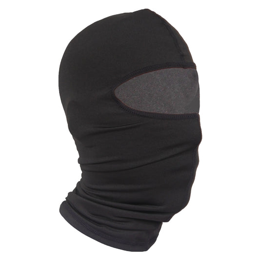 ZAN black stretch nylon polyester riding face mask for cycling, one size fits most, comfortable fit for equestrians.