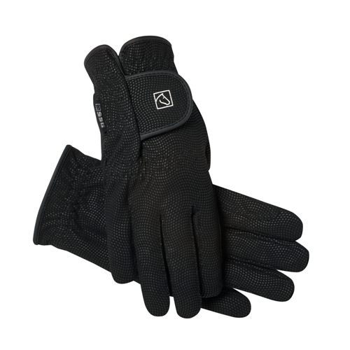 SSG 2150 black fleece-lined digital winter horse riding gloves for all-weather use