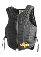 Black and red air mesh jockey body protector vest by Vipa, lightweight and Australian racing approved.