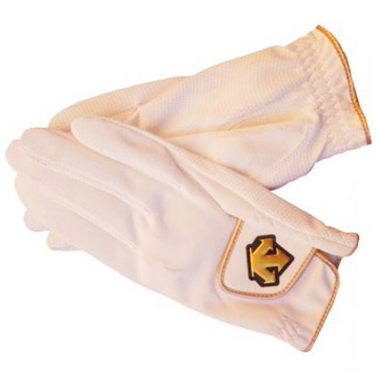 DESCENTE JRA Lightweight Microfiber Horse Riding Gloves Gold Trim