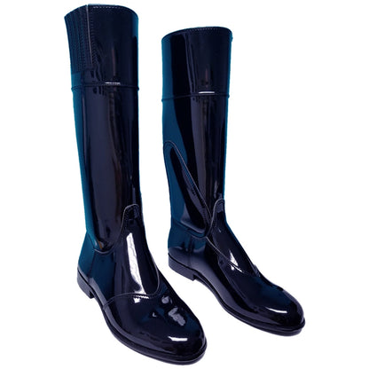 Black ZIPPY lightweight flexible galloping riding boots by Equiwin, designed for jockeys, offering ankle support.