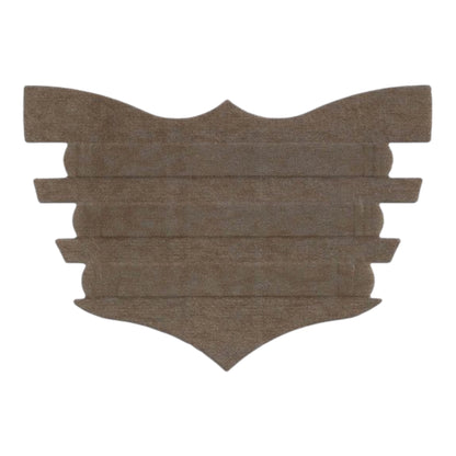 Brown textured wall art in a shield shape with layered design.
