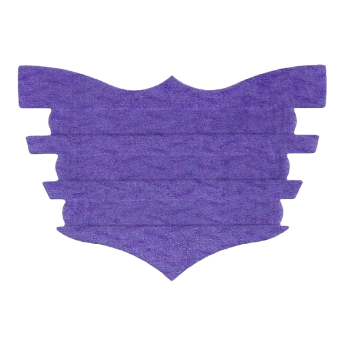 Purple felt shield-shaped craft cutout with layered design.