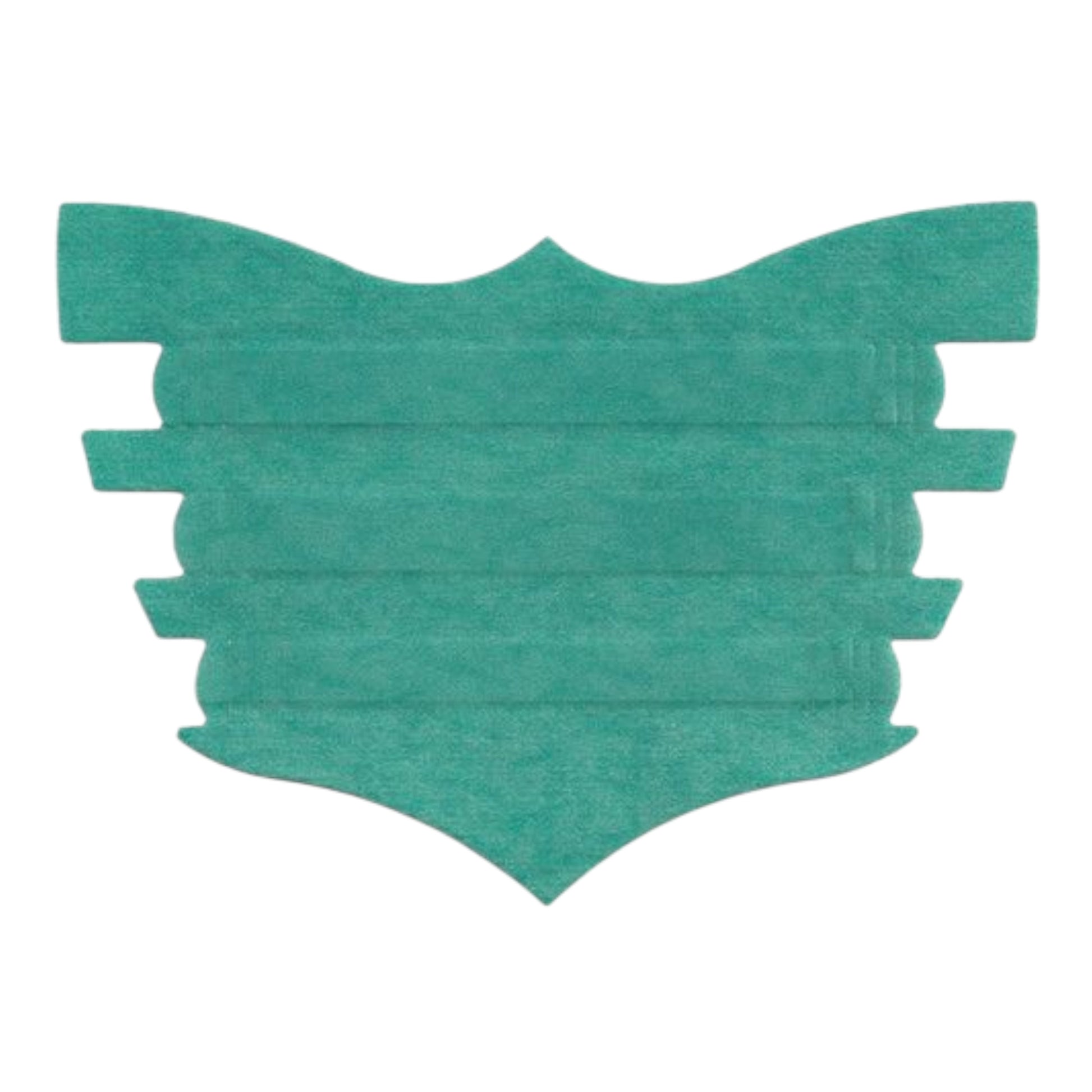 Teal reusable facial mask with multiple pleats for comfortable fit and breathability.
