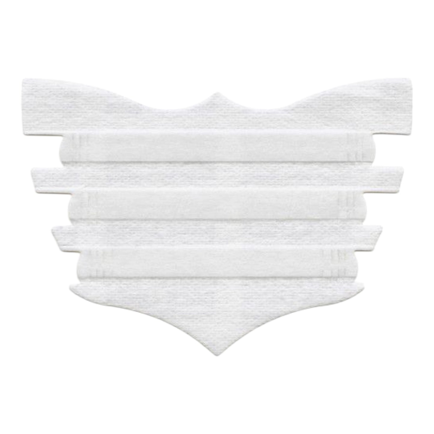 White cotton facial mask with multiple layers for enhanced protection.