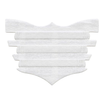 White cotton reusable facial mask with multiple pleats for better fit.
