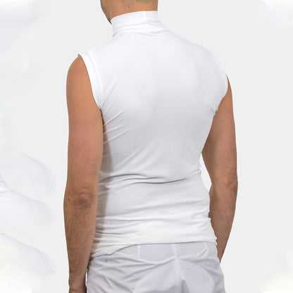 Camisa sin mangas sintética blanca Ornella Prosperi