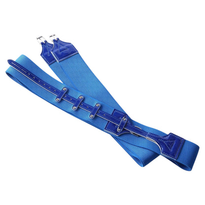 Red Somes horse racing girth set featuring adjustable cinches and channels for secure fit