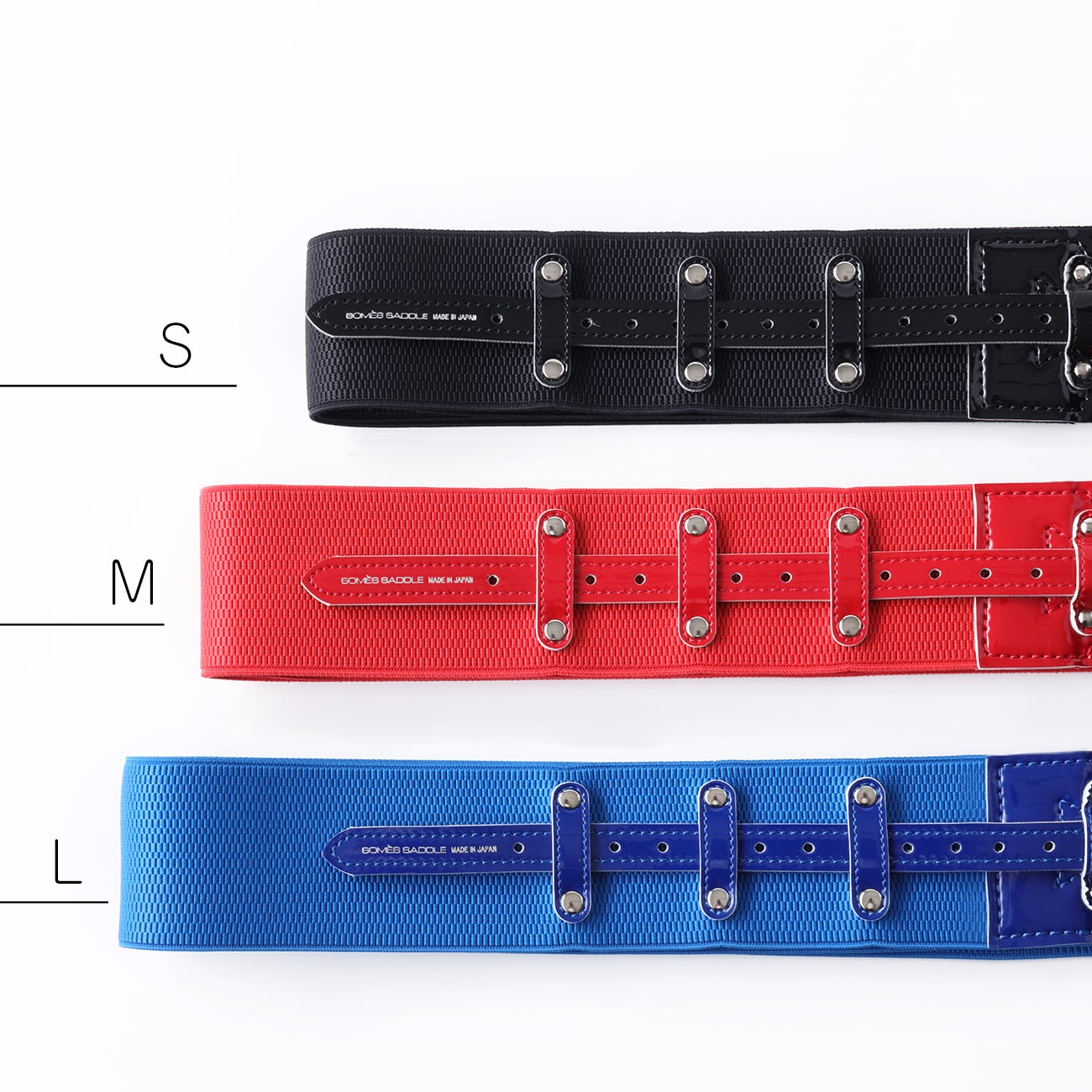 Somes red horse racing girth set with adjustable channels and cinches in various lengths