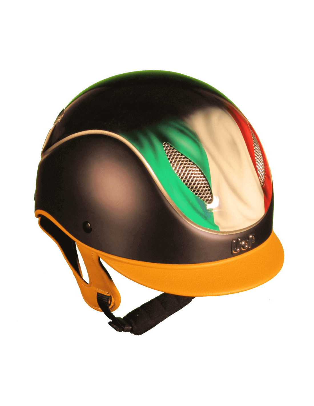 UOF helmet add-ons in various styles with vibrant colors and airbrushing for personalized rider safety