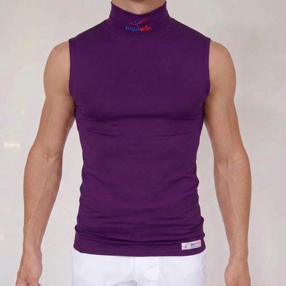 Camiseta de equitación sin mangas de cuello alto Equiwin ElastiLite - Lycra