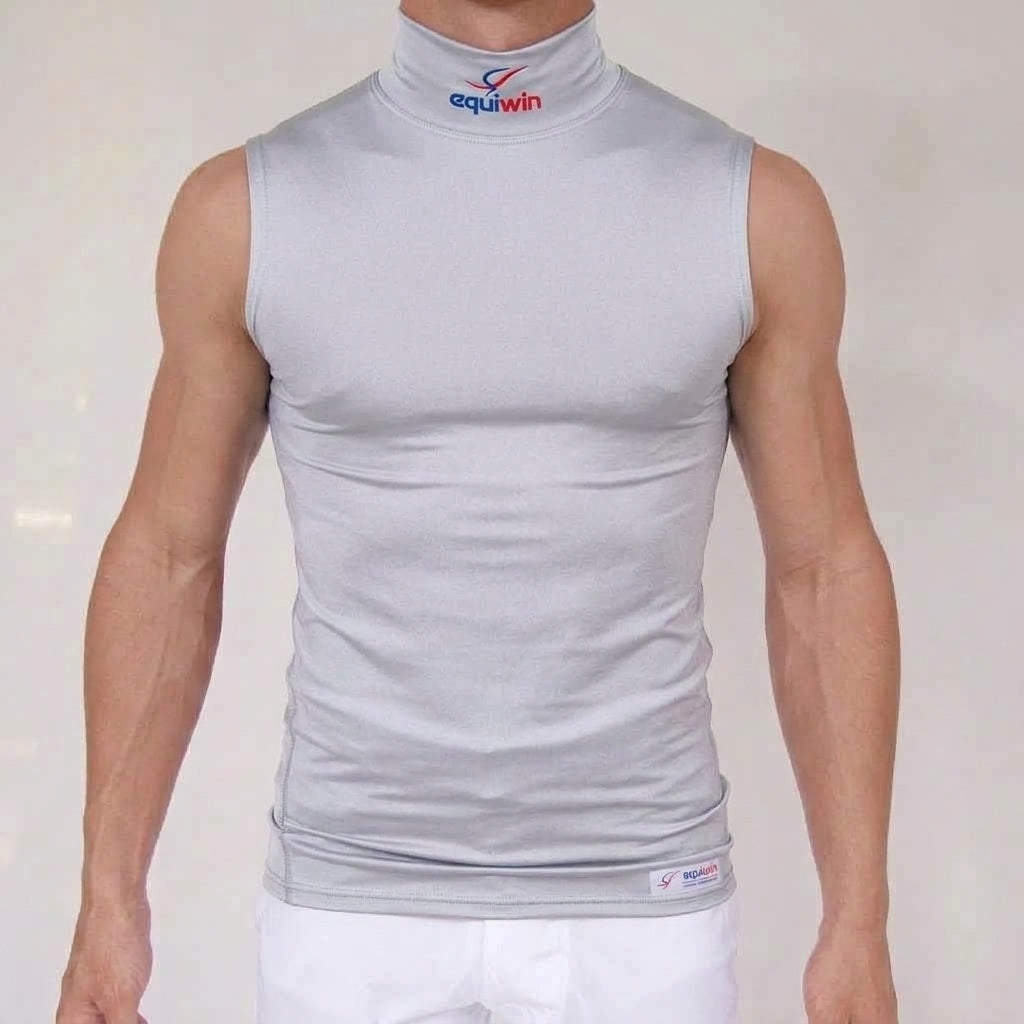 Camiseta de equitación sin mangas de cuello alto Equiwin ElastiLite - Lycra