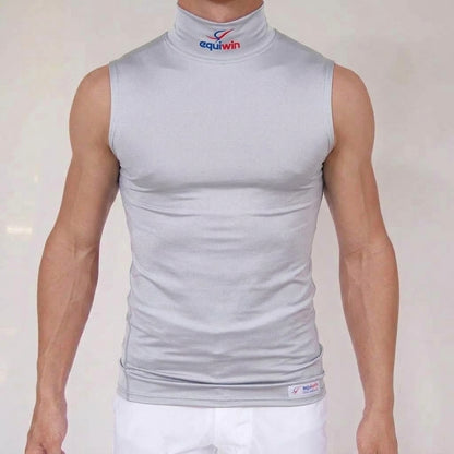 Camiseta de equitación sin mangas de cuello alto Equiwin ElastiLite - Lycra