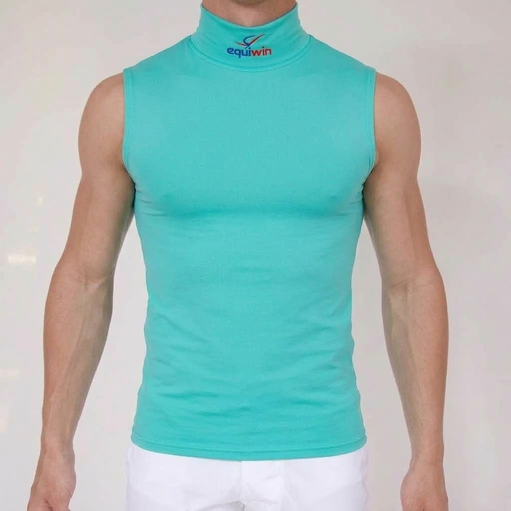 Camiseta de equitación sin mangas de cuello alto Equiwin ElastiLite - Lycra