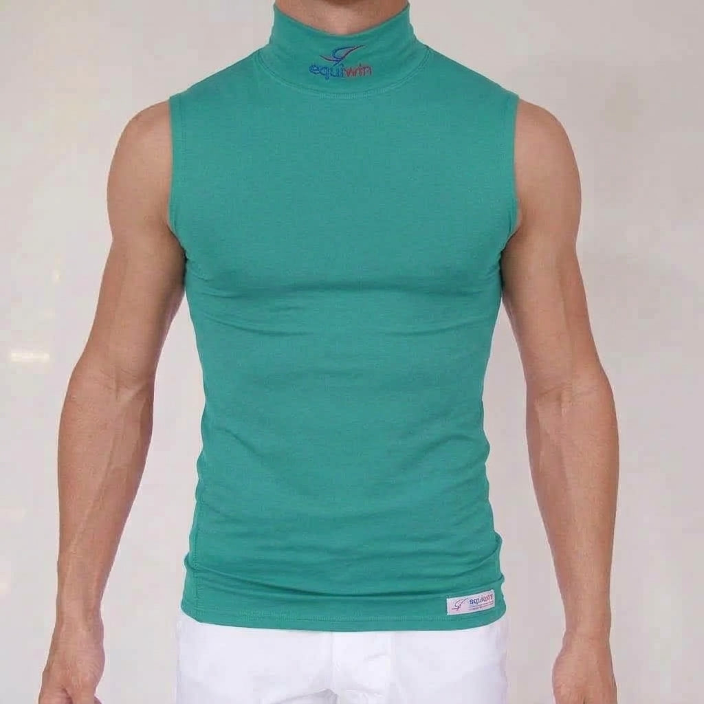 Camiseta de equitación sin mangas de cuello alto Equiwin ElastiLite - Lycra