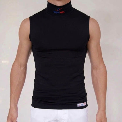 Camiseta de equitación sin mangas de cuello alto Equiwin ElastiLite - Lycra