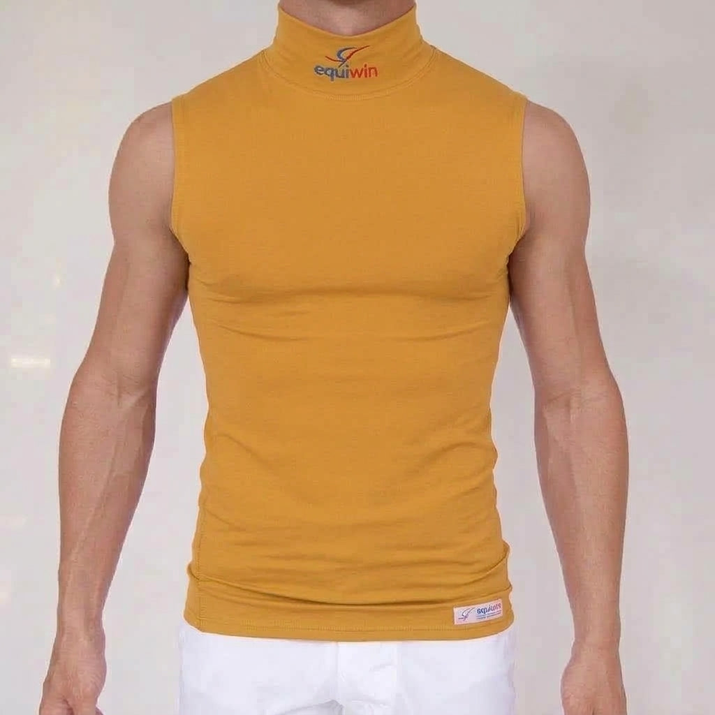 Camiseta de equitación sin mangas de cuello alto Equiwin ElastiLite - Lycra