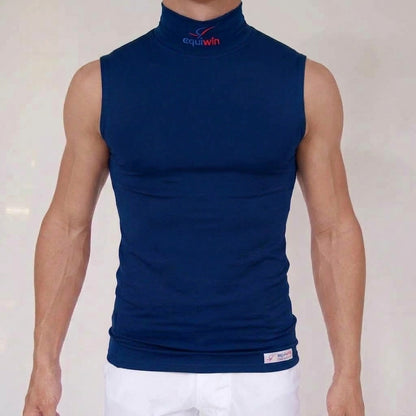Camiseta de equitación sin mangas de cuello alto Equiwin ElastiLite - Lycra