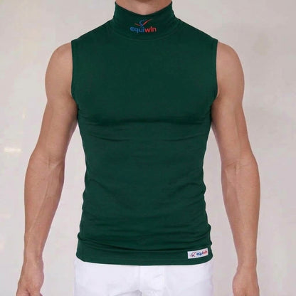 Camiseta de equitación sin mangas de cuello alto Equiwin ElastiLite - Lycra