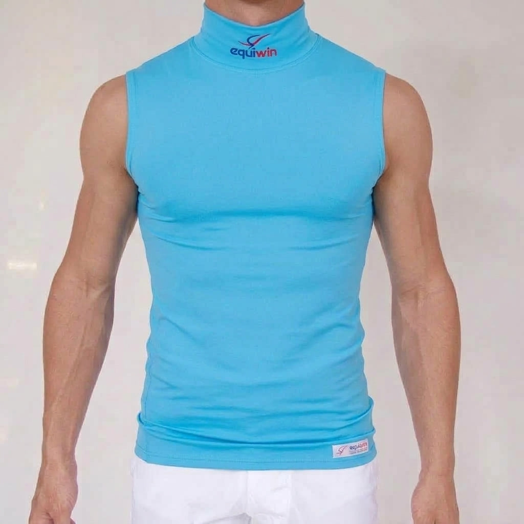 Camiseta de equitación sin mangas de cuello alto Equiwin ElastiLite - Lycra