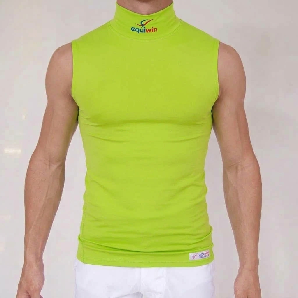 Camiseta de equitación sin mangas de cuello alto Equiwin ElastiLite - Lycra