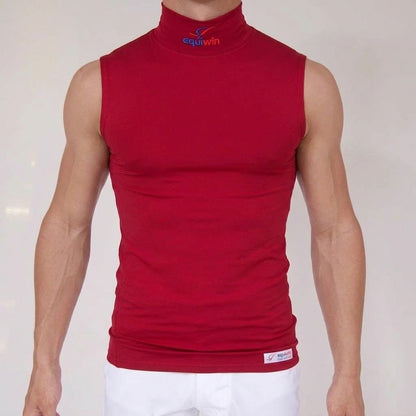 Camiseta de equitación sin mangas de cuello alto Equiwin ElastiLite - Lycra