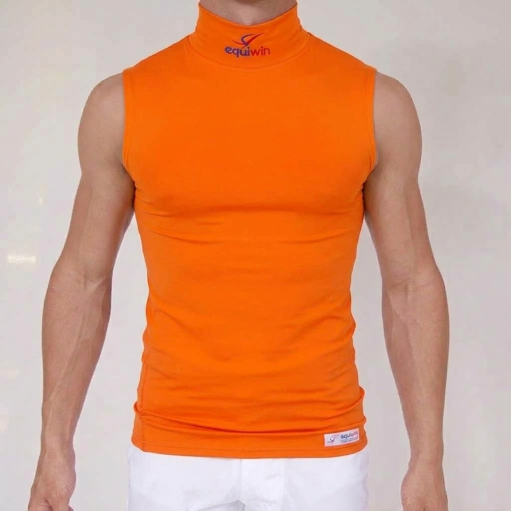Camiseta de equitación sin mangas de cuello alto Equiwin ElastiLite - Lycra