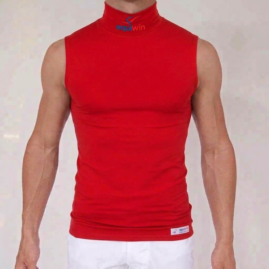 Camiseta de equitación sin mangas de cuello alto Equiwin ElastiLite - Lycra