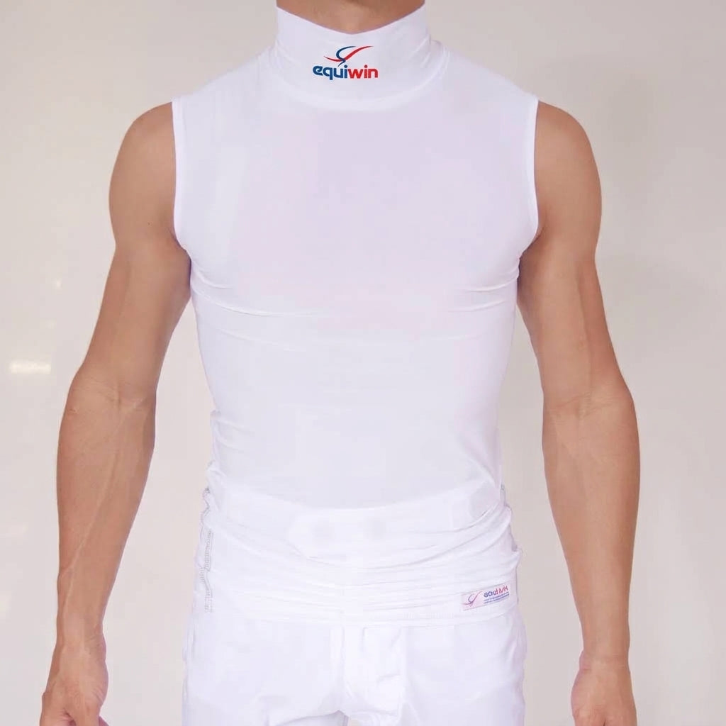Camiseta de equitación sin mangas de cuello alto Equiwin ElastiLite - Lycra