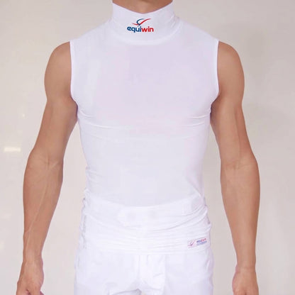 Camiseta de equitación sin mangas de cuello alto Equiwin ElastiLite - Lycra